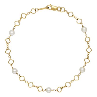 7.25" Clover Chain 4.0mm Pearl by the Yard