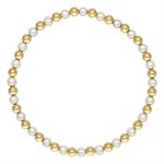 7.0" 4.0mm White Pearl and 4.0mm Bead Stretchy Bracelet (ALT)