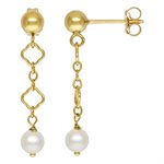 Ball Post w / Clover Chain 4.0mm Pearl Drop